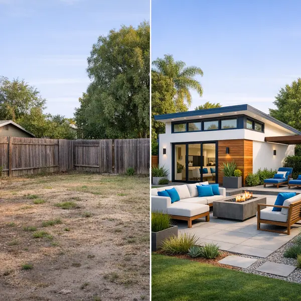 Backyard transformation showing accessory dwelling units – ADU completed in Los Angeles by Alvapareen Construction