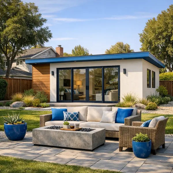 Modern accessory dwelling unit in Winnetka backyard showing clean design and flexible ADU living options
