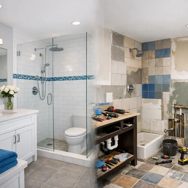 Comparison of professional bathroom remodeling and DIY approach in an Agoura Hills home, showing key differences.