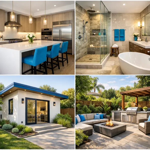 Grid of signature bathroom remodeling and related projects by Alvapareen Construction in Beverly Hills