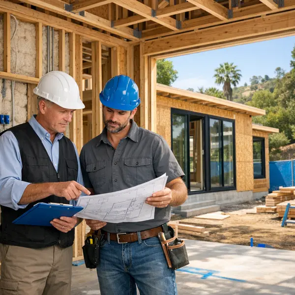 Framed California home inspected during construction phase showcasing new construction homes California features and efficiency details
