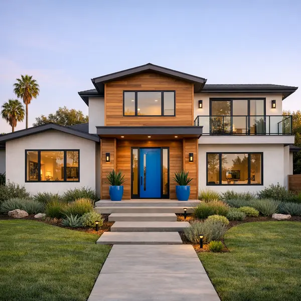 Modern new residential construction project with clean lines built by a Los Angeles home builder.