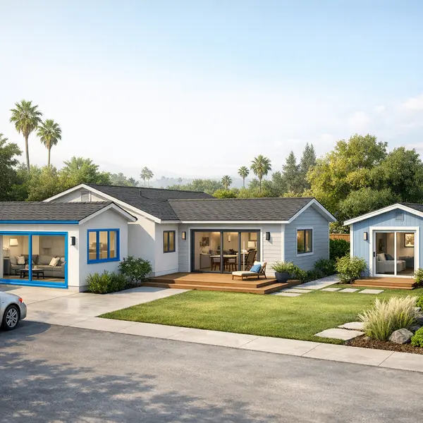 Illustration showing three property space solutions including garage conversions, addition, and ADU for Winnetka homes