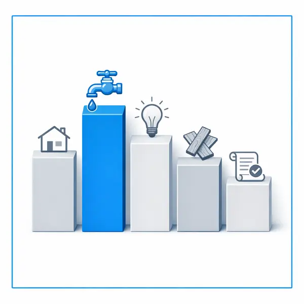 Infographic illustrating main cost factors for garage conversions, including size, plumbing, finishes, and permits.