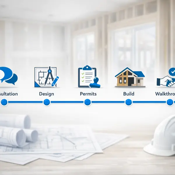 Detailed garage conversions process infographic showing each step for Beverly Hills property owners