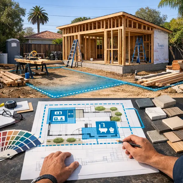 ADU construction site showing accessory dwelling units ADU requirements shaping design and budget decisions.