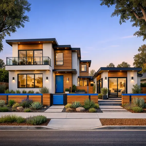 Contemporary new construction project completed in Sherman Oaks with crisp architectural details and modern design.
