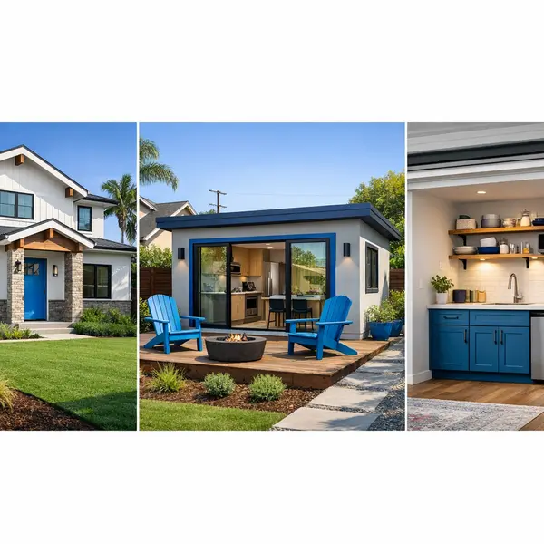 Collage of completed kitchen remodeling, ADU, and garage conversion projects by Alvapareen Construction