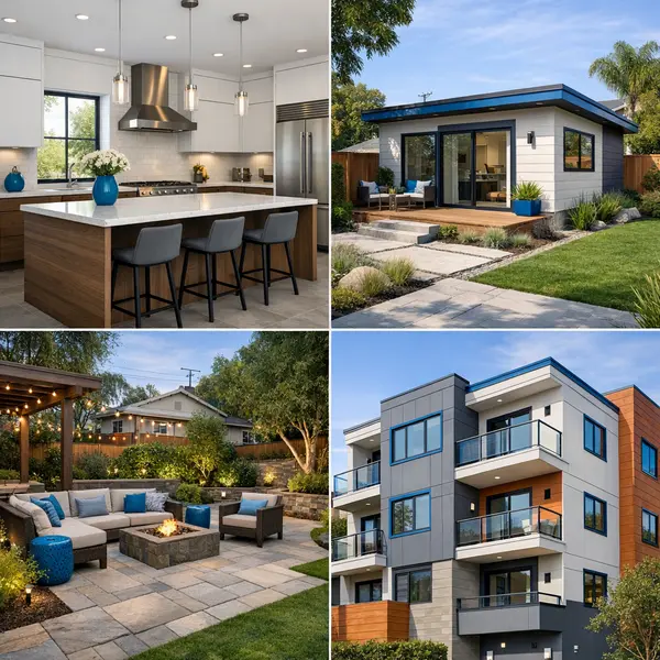 Grid of remodel, ADU, backyard, and multi-unit projects for permit, plan & engineering clients