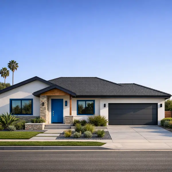 Modern home with a pristine, newly installed roof illustrating professional roofing services performance