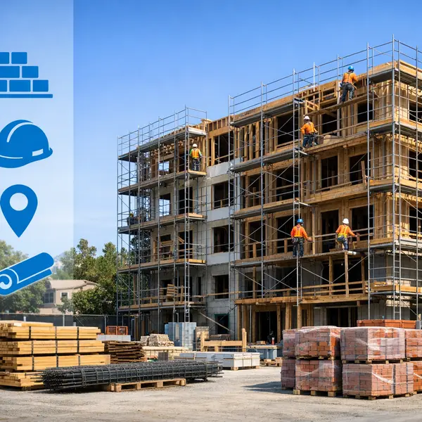 Sherman Oaks multi-unit construction project site showing cost factors and building progress