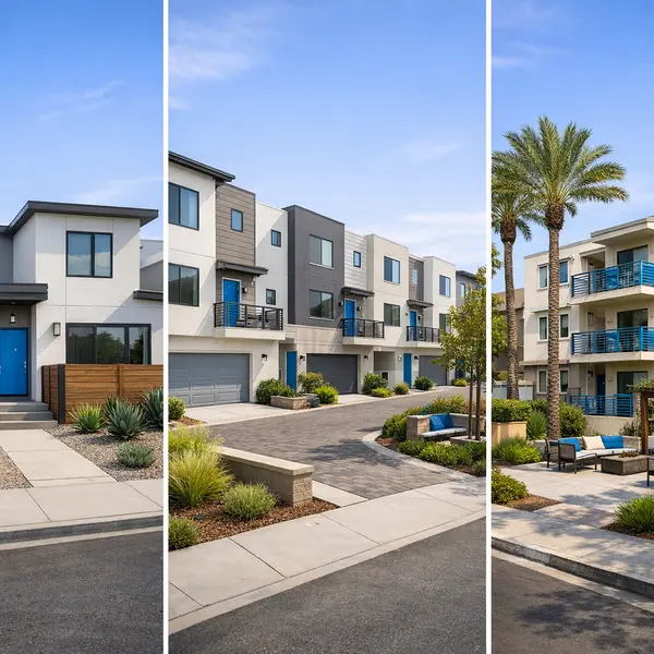 Contemporary multi-unit construction project examples in Winnetka including duplexes, townhomes, and low-rise apartments.