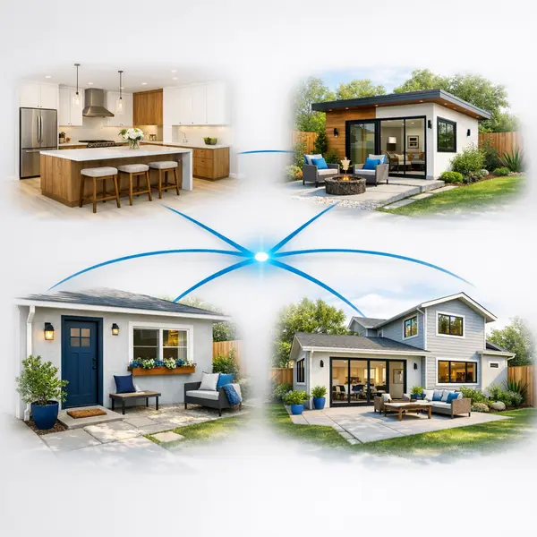 Service hub showing options for a Multi-Unit construction project in Sherman Oaks with modern finishes